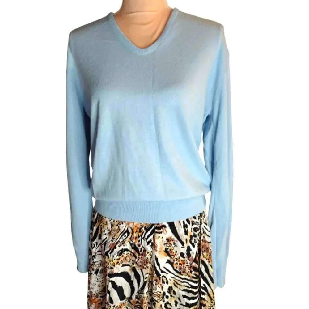 Baldwin Sportswear VTG 60s Baby‎ Blue Dupont Orlon Sweater  *Fits like Medium